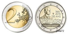 Commémorative 2 euros Luxembourg 2018 UNC - Constitution luxembourgeoise