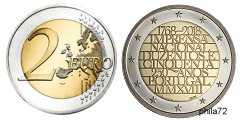 Commémorative 2 euros Portugal 2018 UNC - 250 ans de la presse nationale
