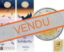 Commémorative 2 euros Malte 2017 BU Coincard avec poinçon MDP - Paix Children in Solidarity