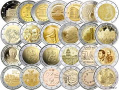 Lot des 25 pièces 2 euros commémoratives 2017 UNC - sans ateliers Allemands