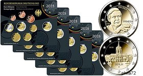 Lot de 5 coffrets série monnaies euro Allemagne 2018 BU (les 5 ateliers)
