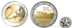 Commémorative 2 euros Malte 2018 UNC - Temples de Mnajdra  - (issue du rouleau)