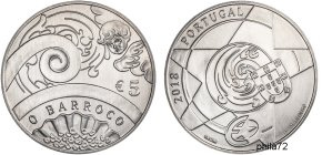 Commémorative 5 euros Portugal 2018 UNC - Baroque
