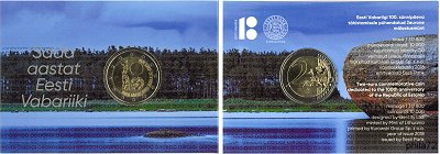Commémorative 2 euros Estonie 2018 BU - 100 ans de la République