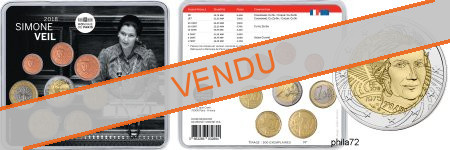 Coffret série monnaies euro France miniset 2018 BU - Simone Veil