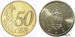 Pièce officielle de 50 cents Saint-Marin annee 2019 UNC - Détail du portrait de Saint-Marin