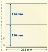Feuilles neutres LINDNER-T MIX2 1 bande de 1 bande de 114 x 233 mm et 1 bande de 116 x 233 mm - paquet de 10 feuilles