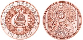 Commémorative 10 euros Cuivre Autriche 2018 UNC - L'archange Uriel