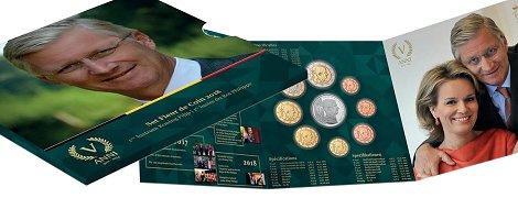 Coffret série monnaies euro Belgique 2018 BU - 5 ans de règne du roi Philippe