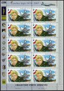 Mini-feuillet de 10 timbres poste aérienne 2014 - Caroline Aigle multicolore avec marge illustrée