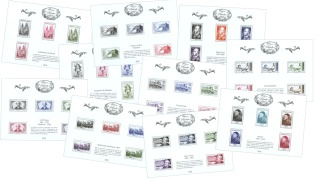 Trésors de la philatelie 2018 - lot de 10 blocs de 5 timbres