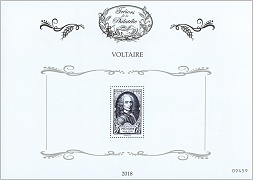 Bloc Trésors de la Philatelie 2018 - Voltaire