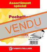 Assortiment de  35 Pochettes Yvert et Tellier double soudures fond noir pour timbres gommés 2018 - 1er Semestre 2018