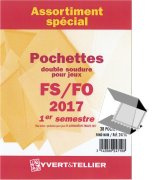  Assortiment de  38 Pochettes Yvert et Tellier double soudures fond noir pour timbres gommés 2017 - 1er Semestre