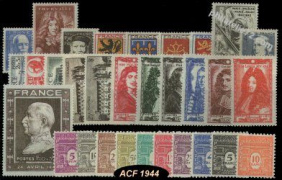 Année complète France 1944 - n° 599 au n° 668 - 70 timbres