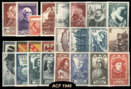 Année complète France 1946 - n° 748 au n° 771 - 24 timbres