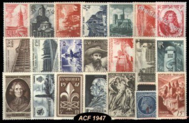 Année complète France 1947 - n° 772 au n° 792 - 21 timbres