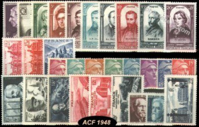 Année complète France 1948 - n° 793 au n° 822 - 30 timbres