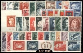 Année complète France 1949 - n° 823 au n° 862 - 42 timbres