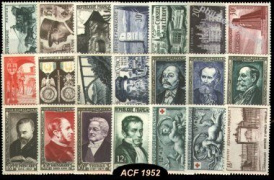 Année complète France 1952 - n° 919 au n° 939 - 21 timbres