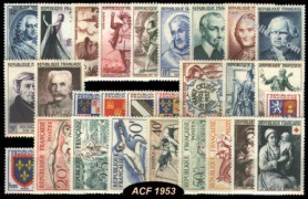 Année complète France 1953 - n° 940 au n° 967 - 28 timbres