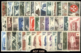 Année complète France 1956 - n° 1050 au n° 1090 - 41 timbres