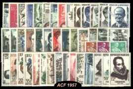 Année complète France 1957 - n° 1091 au n° 1141 - 52 timbres