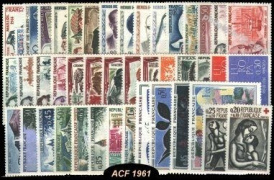Année complète France 1961 - n° 1281 au n° 1324 - 44 timbres