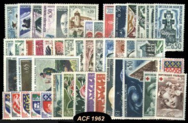 Année complète France 1962 - n° 1325 au n° 1367 - 49 timbres