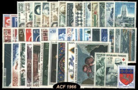 Année complète France 1966 - n° 1468 au n° 1510 - 43 timbres