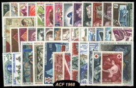 Année complète France 1968 - n° 1542 au n° 1581 - 40 timbres