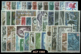 Année complète France 1969 - n° 1582 au n° 1620 - 40 timbres