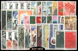 Année complète France 1972 - n° 1702 au n° 1736 - 35 timbres