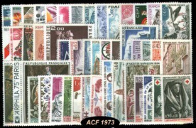 Année complète France 1973 - n° 1737 au n° 1782 - 46 timbres