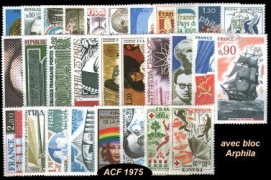 Année complète France 1975 - n° 1830 au n° 1862 - 33 timbres