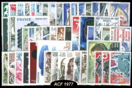 Année complète France 1977 - n° 1914 au n° 1961 - 48 timbres
