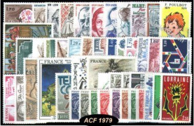 Année complète France 1979 - n° 2028 au n° 2072 - 47 timbres