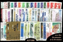 Année complète France 1990 - n° 2615 au n° 2675 - 60 timbres + 2 carnets