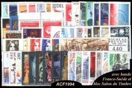 Année complète France 1994 - n° 2854 au n° 2917 - 62 timbres + 3 carnets