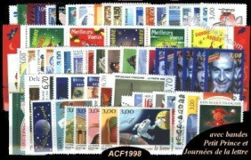 Année complète France 1998 - n° 3129 au n° 3210 - 80 timbres + 4 carnets