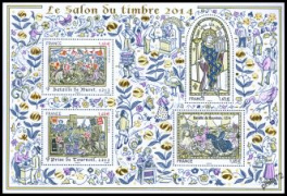 Les grandes heures histoire de france - Salon du timbre 2014 - bloc de 4 timbres