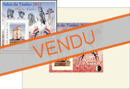 CNEP - Lot Salon du timbre Parc Floral de PARIS 2012 - château de Vincennes, bloc feuillet + épreuve de luxe