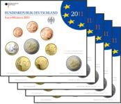 Lot de 5 coffrets série monnaies euro Allemagne 2011 BU (les 5 ateliers)