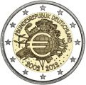 Commémorative commune 2 euros Allemagne 2012 UNC - 10 ans de l'Euro
