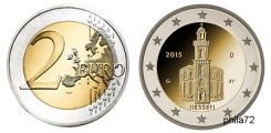Commémorative 2 euros Allemagne 2015 UNC - Hessen - Eglise Saint-Paul de francfort