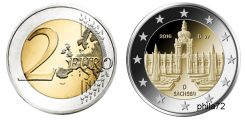 Commémorative 2 euros Allemagne 2016 UNC - Saxe palais Zwinger