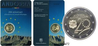 Commémorative 2 euros Andorre 2014 BU - Conseil de l'Europe