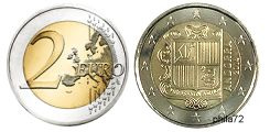 Pièce officielle 2 euros Andorre 2014 UNC - Armoiries