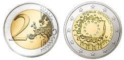 Commémorative commune 2 euros Autriche 2015 UNC - 30 ans du Drapeau Européen