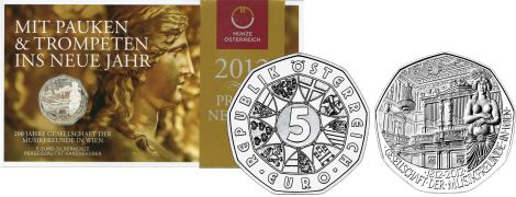 Commémorative 5 euros Argent Autriche 2012 Brillant Universel - 200 ans music lovers in Vienna